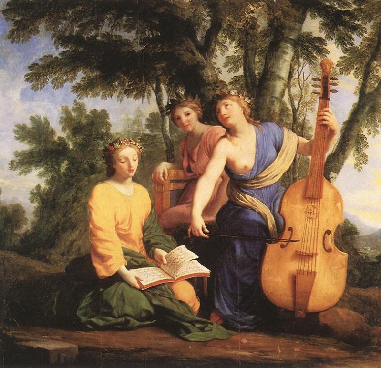 LE SUEUR, Eustache The Muses: Melpomene, Erato and Polymnia oil painting image